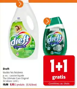 Colruyt Dreft toutes les lessives offre
