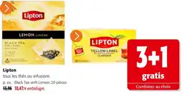 Colruyt Lipton tous les thés ou infusions offre