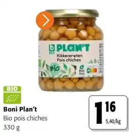 Colruyt Boni Plan't Bio pois chiches offre