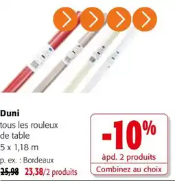 Colruyt Duni tous les rouleaux de table offre