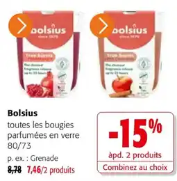 Colruyt Bolsius toutes les bougies parfumées en verre offre