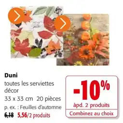 Colruyt Duni toutes les serviettes décor offre