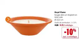 Colruyt Royal Flame bougie dans un récipient en terre cuite offre