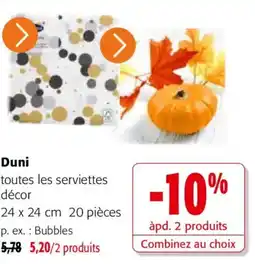 Colruyt Duni toutes les serviettes décor offre