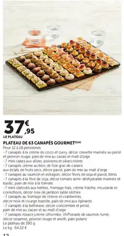 Super U PLATEAU DE 63 CANAPÉS GOURMET offre