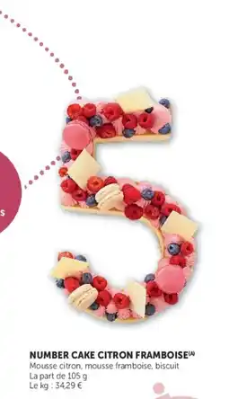 Super U NUMBER CAKE CITRON FRAMBOISE offre