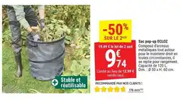 Gamm vert Ecloz Sac pop-up offre