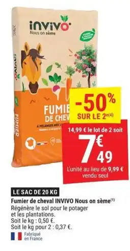 Gamm vert INVIVO Fumier de cheval offre