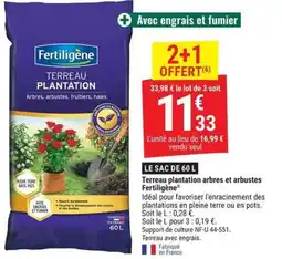 Gamm vert Fertiligène Terreau plantation offre