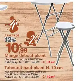 Provence Outillage Mange debout pliant offre