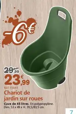 Provence Outillage Chariot de jardin sur roues offre