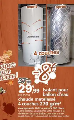 Provence Outillage Isolant pour ballon d'eau chaude matelassé offre