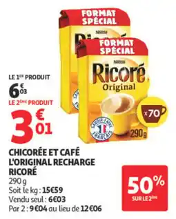 Auchan Chicorée et café l'original recharge offre