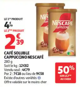 Auchan Nescafe café soluble cappuccino offre