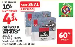 Auchan SAN MARCO Café moulu pur arabica offre