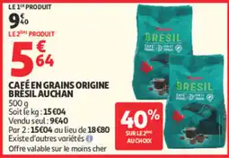 Auchan Auchan Café en grains origine Brésil offre