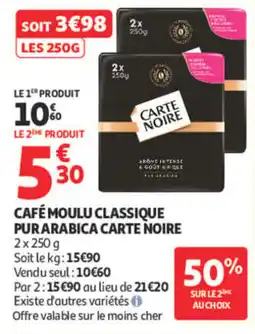 Auchan CARTE NOIRE CAFÉ MOULU CLASSIQUE offre