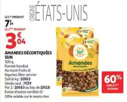 Auchan SUN Amandes décortiquées offre