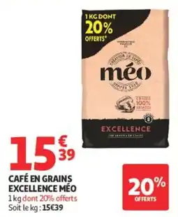 Auchan méo Café en grains Excellence offre