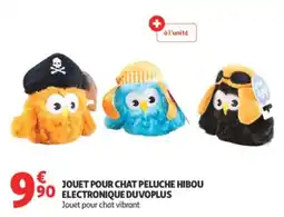 Auchan DUVOPLUS JOUET POUR CHAT PELUCHE HIBOU offre