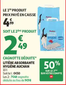 Auchan Auchan Litière absorbante hygiène offre