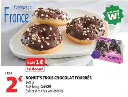 Auchan DONUT'S TROIS CHOCOLAT FOURRÉS offre