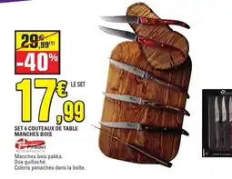 E.Leclerc Pradel SET 6 COUTEAUX DE TABLE offre