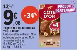 E.Leclerc CÔTE D'OR TABLETTES DE CHOCOLAT offre