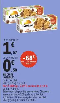E.Leclerc Gerblé Biscuits Lait chocolat offre