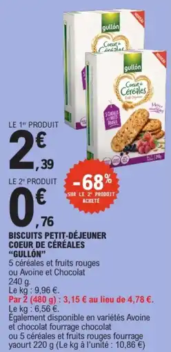 E.Leclerc gullón Biscuits petit-déjeuner Coeur de céréales offre
