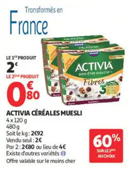 Auchan ACTIVIA CÉRÉALES MUESLI offre