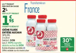 Auchan Auchan Crème fluide entière offre