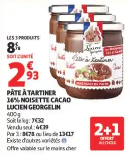Auchan Lucien Georgelin Pâte à tartiner 16% noisette cacao offre
