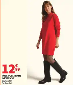 Auchan INEXTENSO ROBE-PULL FEMME offre