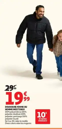 Auchan Inextenso doudoune femme ou homme offre