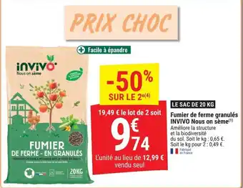 INVIVO Fumier de ferme - en granulés