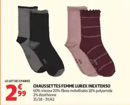 Auchan INEXTENSO CHAUSSETTES FEMME LUREX offre