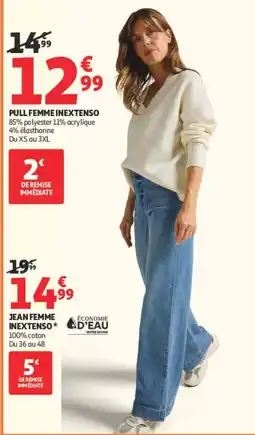 Auchan INEXTENSO PULL FEMME offre