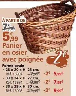 Provence Outillage Panier en osier avec poignée offre