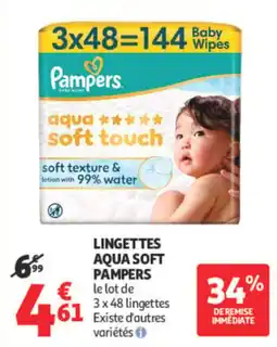 Auchan Pampers Lingettes Aqua Soft offre