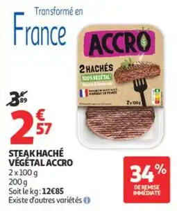 Auchan ACCRO Steak haché végétal offre