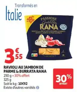 Auchan RANA Ravioli au jambon de Parme & Burrata offre