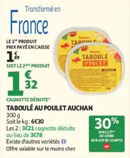 Auchan Auchan Taboulé au poulet offre