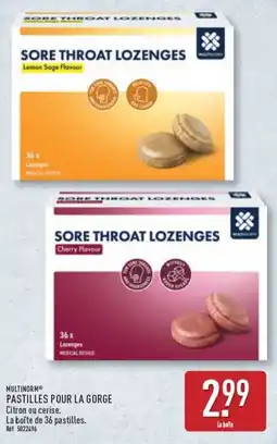 ALDI MULTINORM® PASTILLES POUR LA GORGE offre