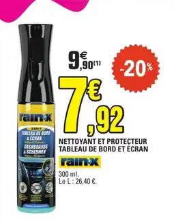 E.Leclerc rainx NETTOYANT ET PROTECTEUR TABLEAU DE BORD ET ÉCRAN offre