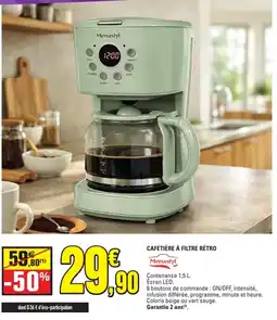 E.Leclerc Menastyl Cafetière à filtre rétro offre