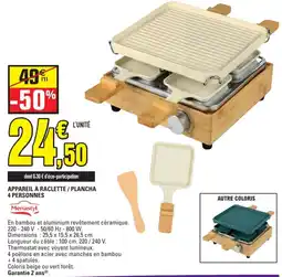 E.Leclerc Menastyl APPAREIL À RACLETTE / PLANCHA offre