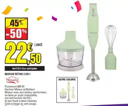 E.Leclerc Menastyl Mixeur Rétro 3 EN 1 offre