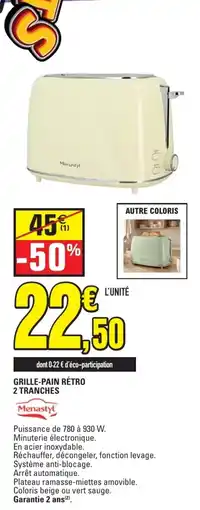 E.Leclerc Menastyl Grille-pain rétro offre