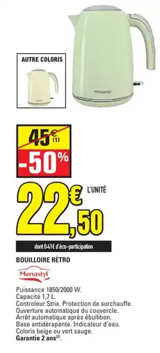 E.Leclerc Menastyl BOUILLOIRE RÉTRO offre